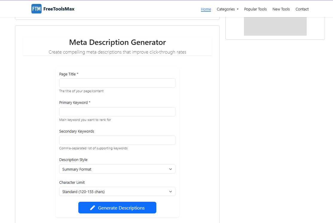 Meta Description Generator
